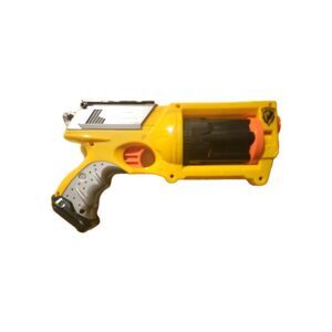 Nerf Gun Maverick Rev-6 Yellow 6 Shooter 2004 *gun only*
